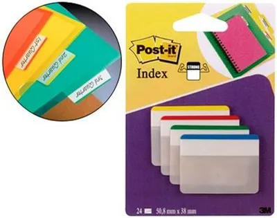 Obrázek produktu pro Samolepicí bločky Post-it Index 50,8 x 38 mm barevné (6 kusů)