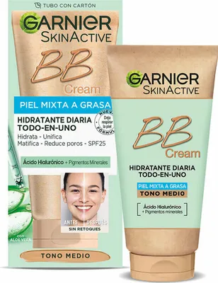 Zdjęcie produktu dla Nawilżający krem koloryzujący Garnier Skinactive skóra mieszana, tłusta, średni filtr przeciwsłoneczny 25 (50 ml)