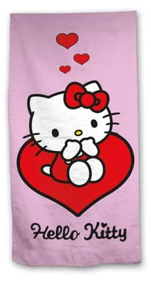 Produktbild von Hello Kitty – Herz – Strandtuch 70 x 140 cm