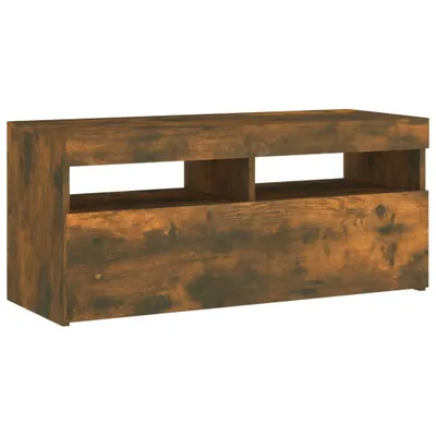 Produktbild von TV-Schrank mit LED-Leuchten Räuchereiche 90x35x40 cm