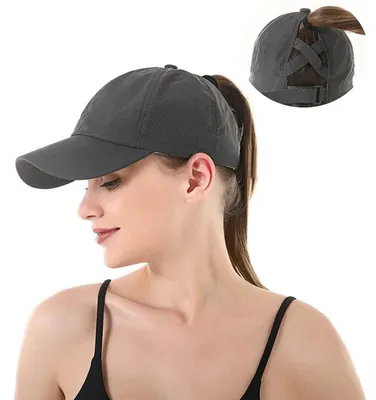 Obrázek produktu pro Baseballová čepice, letní, dámská/pánská, nastavitelná, šedá, obvod hlavy 57-58 cm