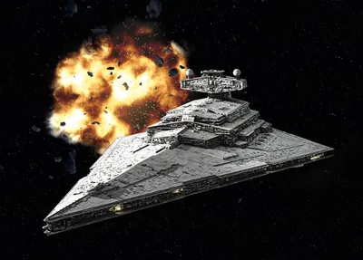 Produktbild von Revell Modellbausatz Star Wars Imperial Star Destroyer im Maßstab 1:12300, Level 3, originalgetreue Nachbildung mit vielen Details, einfaches Kleben und Bemalen, 03609, 120 Jahr(e), Kunststoff, Junge, 21 Stück(e), 130 mm, 24,3 cm