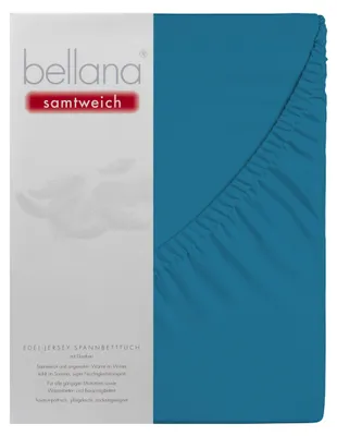 Produktbild von Bellana samtweich - Nobel-Jersey Elasthan Spannbetttuch 90-120 x 200-220 cm petrol Perfekte Passform dank Elasthan