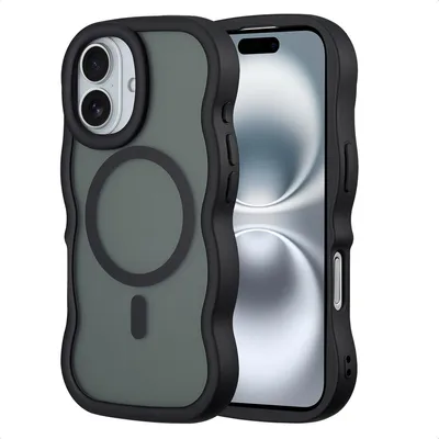 Zdjęcie produktu dla Selencia Wavy Backcover z MagSafe dla Apple iPhone 16 - Czarny