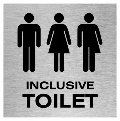 Aluminium Toiletten-Schild, 150 x 150 mm, selbstklebend
