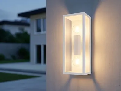 Produktbild von LED Up and Down Außenwandleuchte Hausbeleuchtung Wandlaterne Weiß, Höhe 38cm