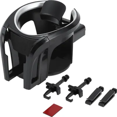 Produktbild von Getränkehalter, 3,15" Auto Universal Auto Luftauslass Handyhalter Kunststoff Schwarz Silberfarben, 1 Stück.