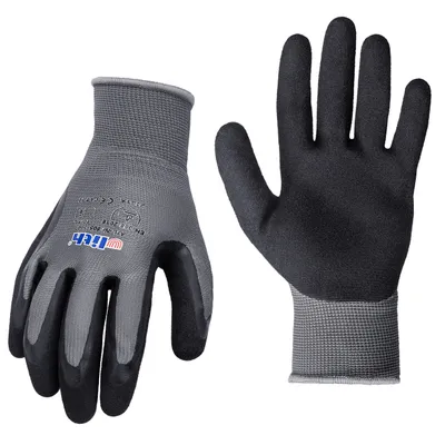 Produktbild von 1 Paar Latexhandschuh Arbeitshandschuhe Latex 10 (XL) grau schwarz atmungsaktiv rutschfest wasserbeständig