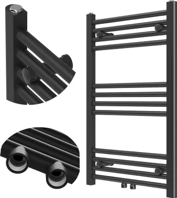 Obrázek produktu pro Granitan | Koupelnový radiátor Raven - 80x50 cm - černý - moderní design - funkční a elegantní