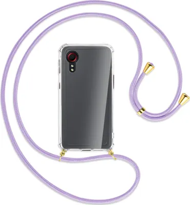 Produktbild von Handykette Backcover-Schutzhülle mit Band (Metall goldfarben) für Samsung Galaxy Xcover 5 (G525) - violett