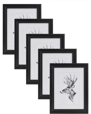 Immagine prodotto di 5 cornici decorative per foto, nere, 15x20 cm, in legno e vetro