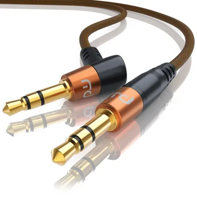 Produktbild von Primewire Audiokabel 3,5 mm Klinke, AUX Audio-Kabel, gewinkeltes HiFi Stereo Klinkenkabel / Verbindungskabel - 2m
