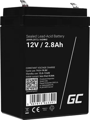 Produktbild von Green Cell Gel Akku 12V 2.8Ah, Schwarz, Zyklenfest für USV, Notstrom, Photovoltaik, Überwachung, Alarm & Kinderfahrzeuge