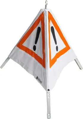 Produktbild von Dönges Klett-Faltsignal, schwarz/rot, ohne Klettschilder Faltsignal Warnpyramide