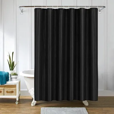 Image de Rideau en polyester noir, résistant à la moisissure et imperméable, 180 x 200 cm