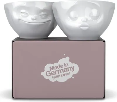 Produktbild von FIFTYEIGHT Schälchen-Set 200ml - Grinsend & Küssend weiß