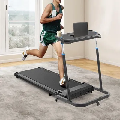 Zdjęcie produktu dla Biurko treningowe Fietstrainer - Przenośny rower stacjonarny z regulowanym biurkiem - 11,7 kg - Rower stacjonarny do użytku w pomieszczeniach