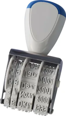 Produktbild von trodat Datumstempel 74350 Abdruckgröße: 4 x 26 mm grau/blau
