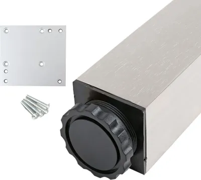 Produktbild von Möbelfuss Eckig 60 x 60mm Edelstahl Optik Höhe 710mm Tischbein aus Aluminium