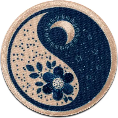 Produktbild von Mono-Quick Mond und Blume - Aufnäher, Bügelbild, Aufbügler, Applikationen, Patches, Flicken, zum aufbügeln, Größe: 0 x 0 cm