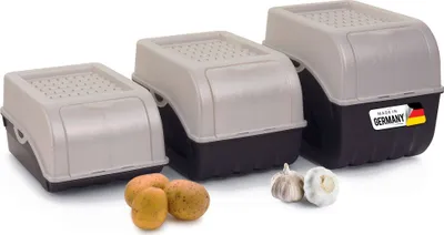 Produktbild von Novaliv Gemüsebox Set perlmut Kartoffel Aufbewahrungsbox Vorratsdoseset Zwiebeltopf Knoblauchbox Obsttopf