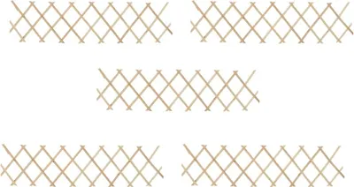 Five wooden lattice fences are arranged in a grid on a white background.