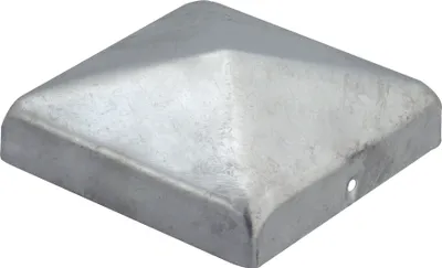 Immagine prodotto di Alberts 215279 Cappuccio per pali in legno, forma piatta, zincato a caldo, 100 x 100 mm, set da 3 pezzi