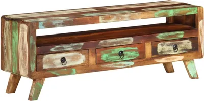 Produktbild von The Living Store TV-Schrank Mehrfarbig 110x30x40 cm Altholz Massiv