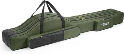 Produktbild von Angeltasche 150 cm, 3 Fächer, grün, für Outdoor