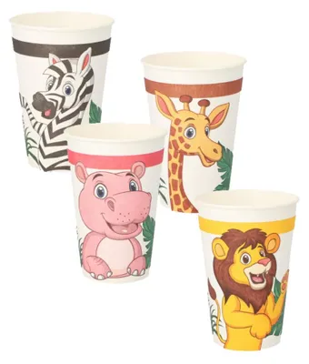 Image de "Jungle Mix" gobelet en carton 200 ml, diamètre 70 mm 10 pièces.