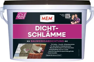Produktbild von MEM Dichtschlämme 5 Kg, zementär, rissüberbrückend, wasserdicht und frostbeständig