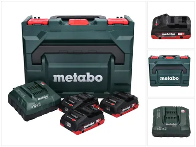 Produktbild von Metabo 685133000, Batterie- & Ladegerät-Set, Lithium-Ion (Li-Ion), 4 Ah, 18 V, Metabo, Schwarz, Grün, Rot