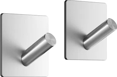 Produktbild von Selbstklebend Klebehaken Edelstahl Ohne Bohren Handtuchhaken für Küche und Bad Silber 2 Stück