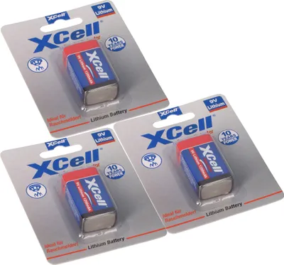 Image de 3x XCell Lithium 9V bloc 1200 mAh 6AM6 dans 1 blister