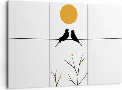 Produktbild von Bild auf Leinwand - Leinwandbild - 3 Teile - Bild Vögel Sonne - 105x70cm - Wand Bild - Wanddeko - Wandbilder - Leinwanddruck - Bilder - Wanddekoration - Leinwand bilder - Wandbild - CE105x70-4772