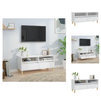 Obrázek produktu pro vidaXL TV skříňka bílá 100x34,5x44,5 cm materiál na bázi dřeva - TV nábytek