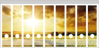 Produktbild von Wallario Ordnerrücken Sticker, selbstklebend für breite Ordner, 9 Stück, Motiv Feldweg in den Sonnenuntergang