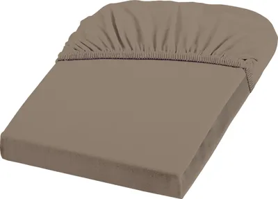 Produktbild von Jenny C Single Jersey Spannbettlaken Taupe 150 x 200 cm