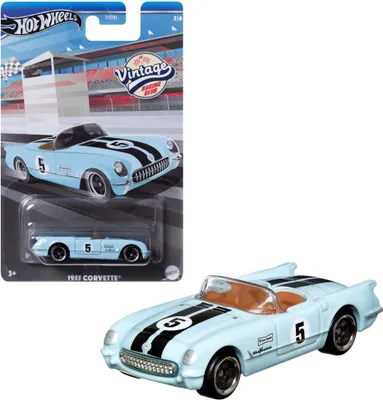 Immagine prodotto di Hot Wheels HRT81-HRV01 Chevrolet Corvette 1955 azzurro Vintage Racing Club 2/6 Scala circa 1:64