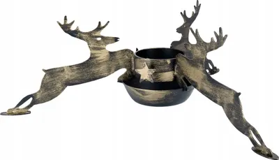 Produktbild von STÄNDER FÜR WEIHNACHTSBAUM MIT GROßER CHRISTBAUMSCHALE METALL ZIEREICHER RENTIER