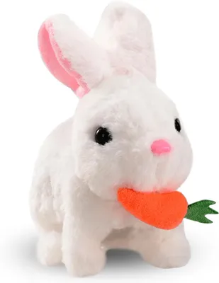 Produktbild von 1 Stueck Ostern Plueschhasenspielzeug, Interaktives Kaninchen Spielzeug, Elektronisches Pluesch Hase Spielzeug, Interactive Easter Bunny Toy, Huepfendes Kaninchen Spielzeug, fuer Kinder, Jungen, Maedchen,Weiss