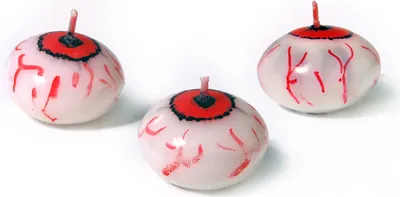 Produktbild von Schwimmkerzen Augen 4cm Paraffin 25 Stück Weiß / Rot
