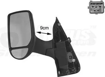 Produktbild von VAN WEZEL 1898807 Außenspiegel Seitenspiegel Links für FORD Transit Mk6 Kasten (V347, V348, FA) Konvex Beheizt