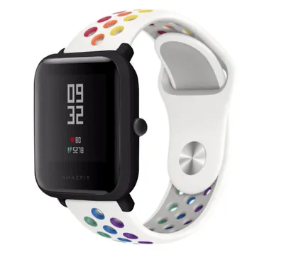 Produktbild von Strap-it Amazfit Bip Sportarmband (Weiß Bunt)