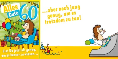 Produktbild von 60. Geburtstag - Humor - Karte mit Umschlag - Du bist jetzt alt genug