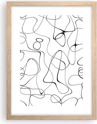 Produktbild von Gerahmtes Poster - Rahmen in heller Eiche - Linie nichts Muster - 30x40 cm - Wand Bild - Wanddeko - Wandbilder - Kunstposter - Wandposter - Bilderrahmen - Bilder - Kunstdruck - P2NPA30x40-5054