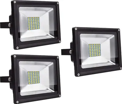 Immagine prodotto di Greenmigo Set di 3 faretti LED da 30 W per esterni, IP65, impermeabili, luce bianca calda