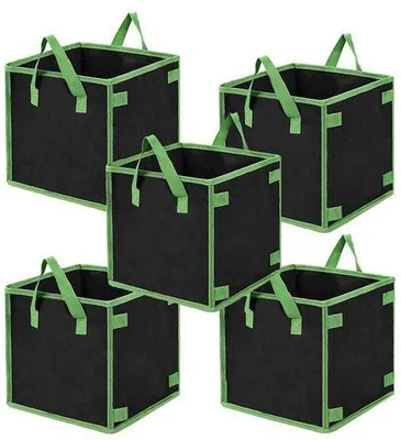 Image de Sacs de jardinage carrés, lot de 5, 27 cm, pour plantes et fleurs