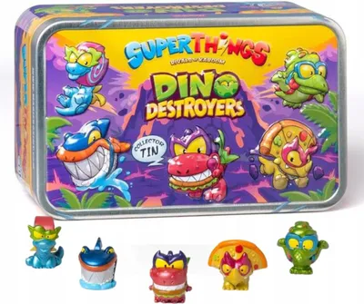 Produktbild von SUPER ZINGS Things Tin Dino Destroyers Metalldose SuperThings Figuren