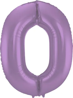 Produktbild von Folienballon Zahl 0 matt lila 86cm
